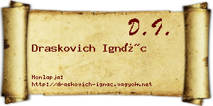Draskovich Ignác névjegykártya